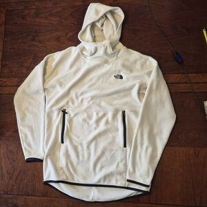 North Face Women's TKA Glacier Hoodie NF0A4P6V White Fleece Pullover Sz S